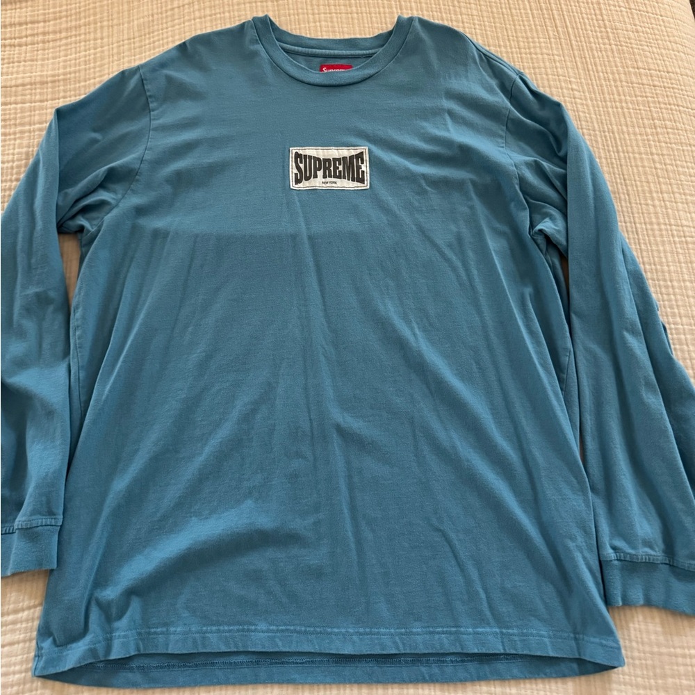 Supreme Men's Teal Long Sleeve Tee